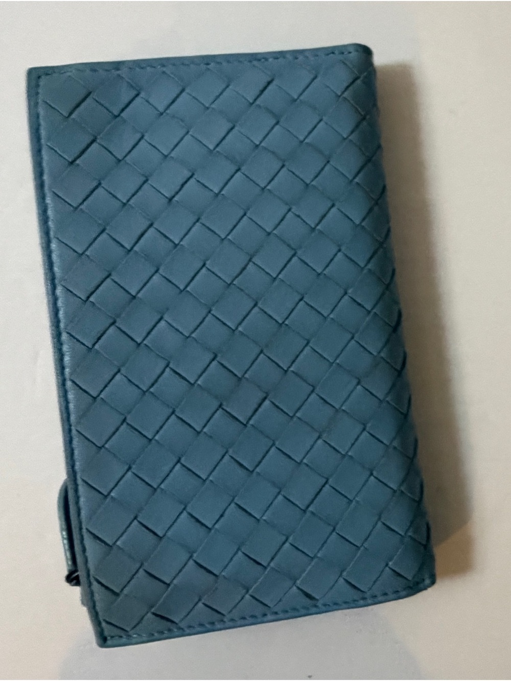 Authentic Bottega Veneta Powder Blue Leather Wallet